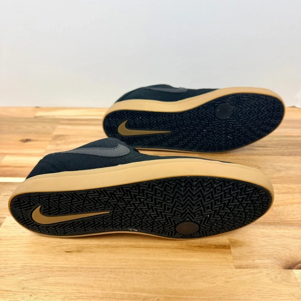 Nike SB Kids Black Canvas Gum Sole Skate Shoes Size 6Y 905373-006